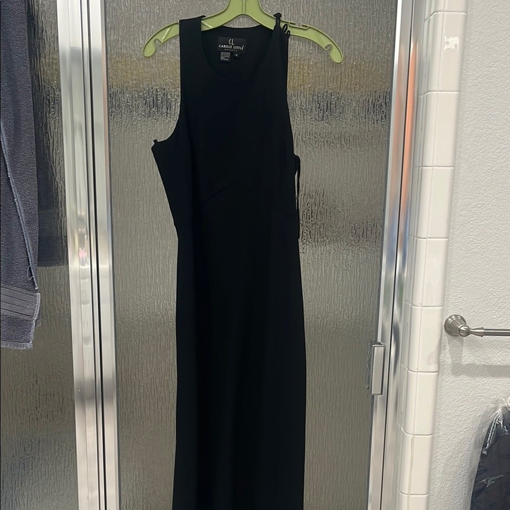 Calvin Klein Black Halter Sheath Midi Dress